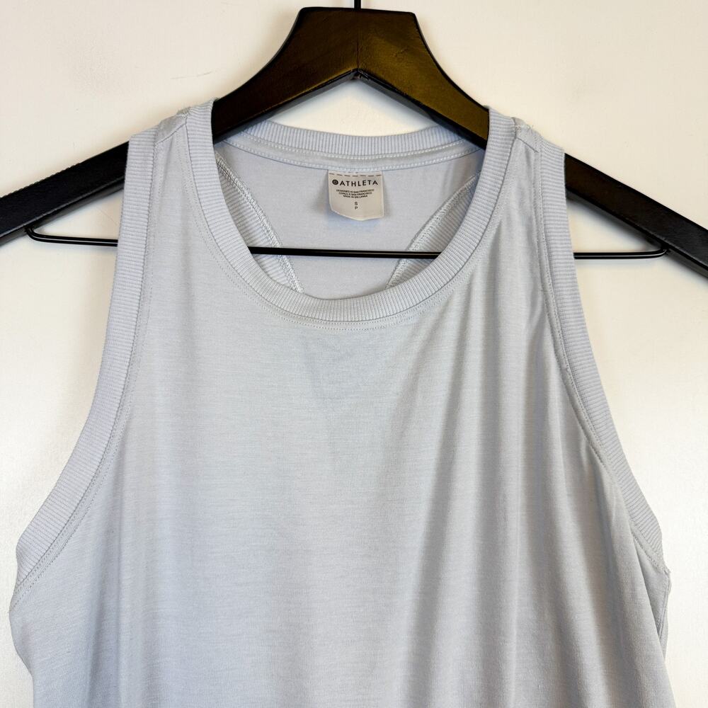 Athleta Ease In Tank Top Light Gray Racerback - S - Picture 2 of 9